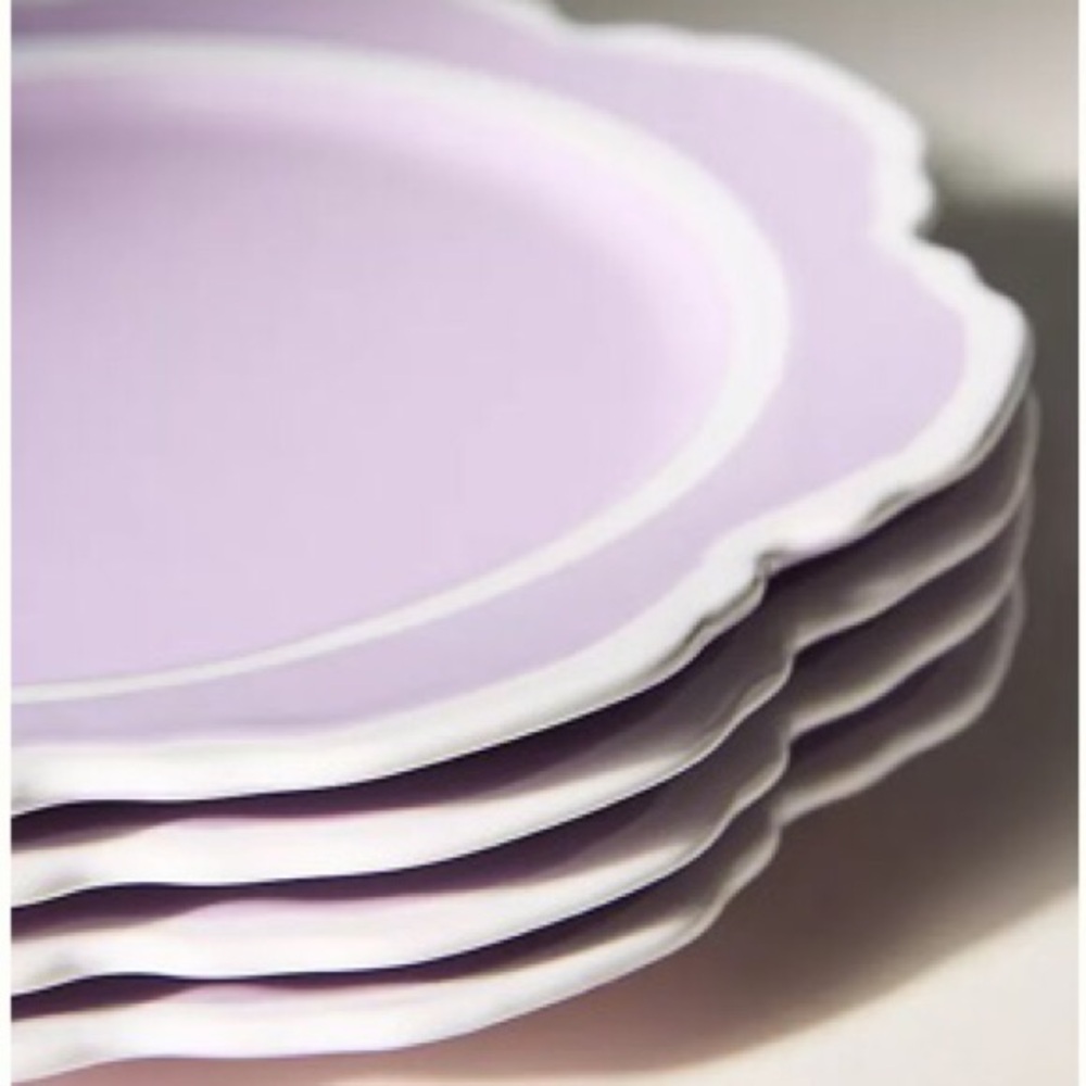 Anthropologie Set of Four Handpainted Glazed Stoneware Plates New In Box NWT - Picture 3 of 10